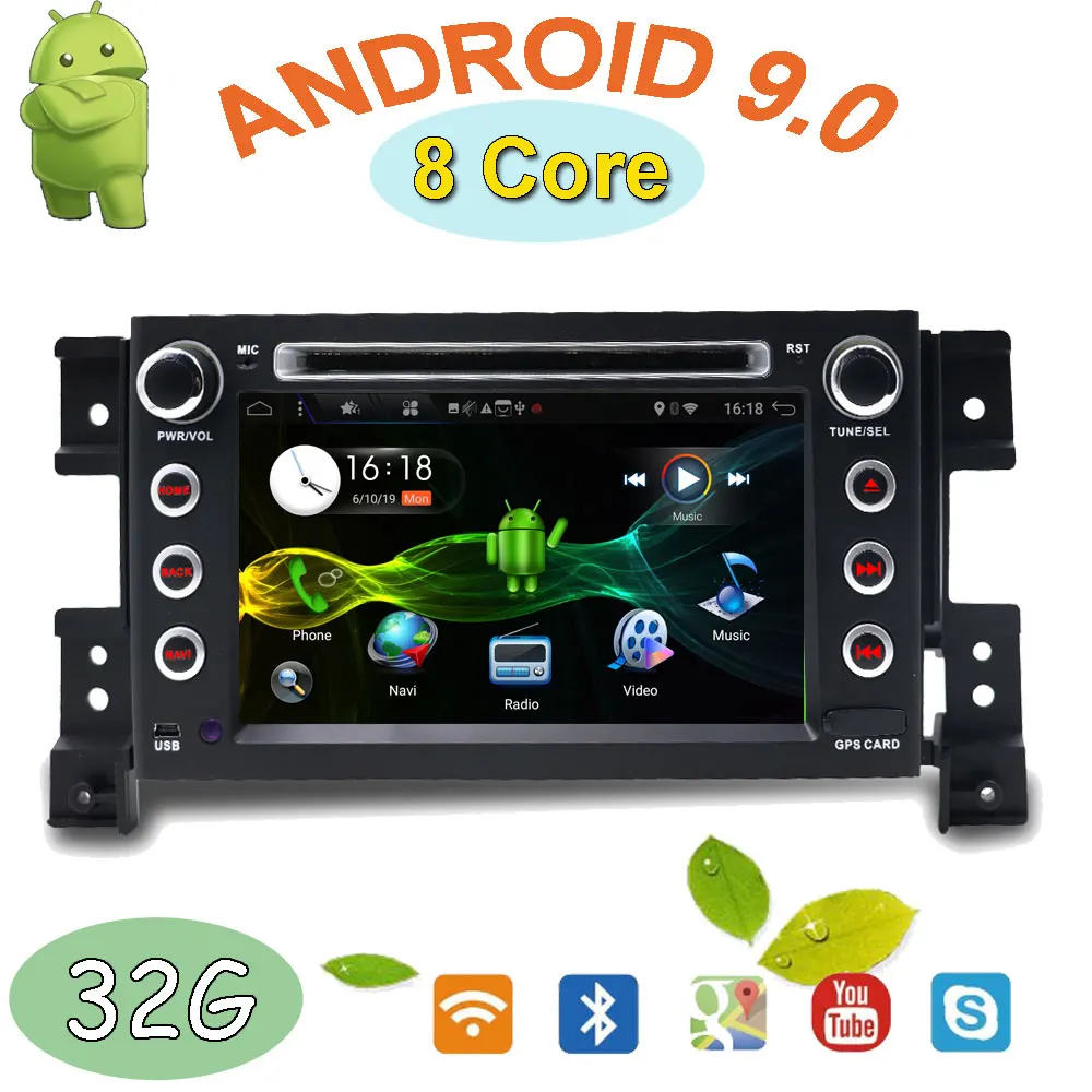 Автомобильный DVD gps навигатор 2005- для Suzuki Grand Vitara Android 9,0 Восьмиядерный 2G+ 32G камера управления рулем