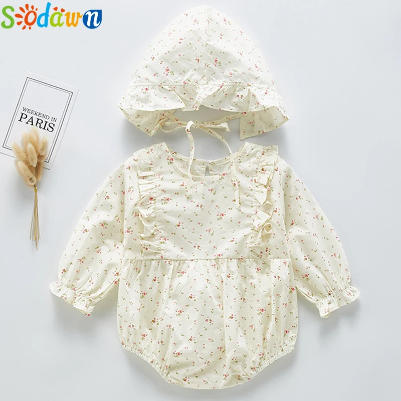 Beige Sodawn/Одежда для маленьких детей; сезон весна-осень; одежда для маленьких девочек с кружевными рукавами; мягкий милый Вязаный комбинезон; одежда для малышей - Цвет: Beige