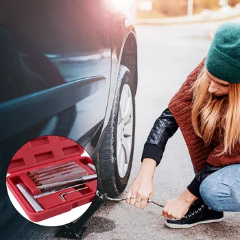 

1 Set of 24pcs Tire Repair Tool Portable Tire Repair Kit Multi-function Tire Repair Supply Tire Accessory for Auto Motorcycle Bi