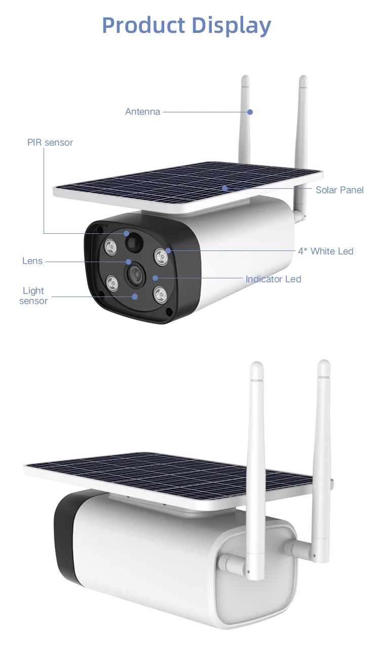 PDDHKK Security Wifi Solar Hunting Camera With Starlight Night Vision IP67 Waterproof Outdoor Solar Power CCTV Trail Camera Kit