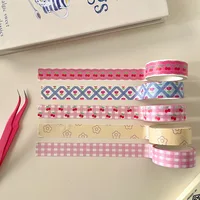 MINKYS New 5M Kawai Pink Cherry Washi Tape Scrapbooking Journal Scene Frame Decoration Cute Sticker School Stationery 1