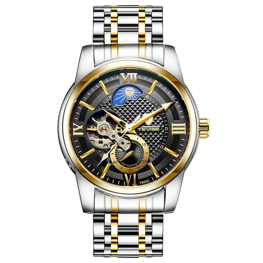 

TEVISE Hollow Fashionable Watch Smart Sports Watch Automatic Mechanical Waterproof Casual Men'S Watch
