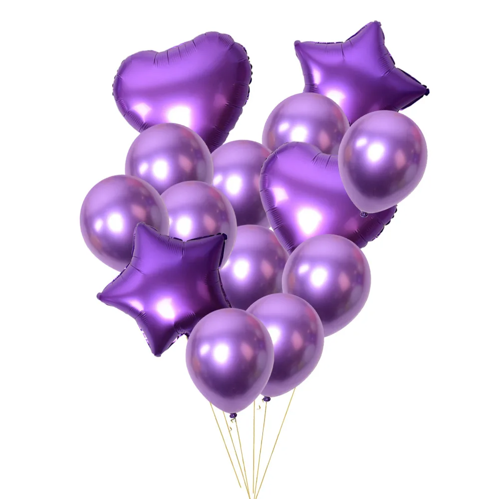 40 дюймов фиолетовые воздушные шары из фольги в виде цифр латекса с днем рождения декоративный шар для взрослых/детей детский душ/Свадебные украшения - Цвет: 12in and 18in 14pcs4