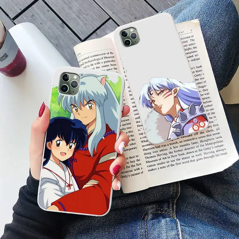 

Anime Inuyasha Sesshoumaru Kagome Phone Case Candy Color for iPhone 6 7 8 11 12 s mini pro X XS XR MAX Plus