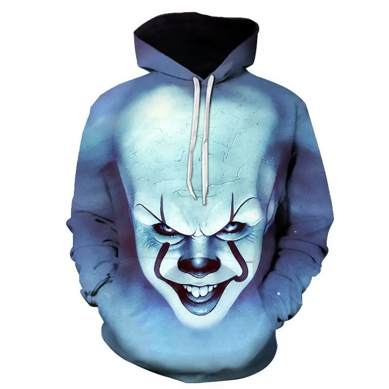 3D Толстовка с капюшоном Pennywise для Хэллоуина одежда пар Унисекс В Стиле Хип хоп