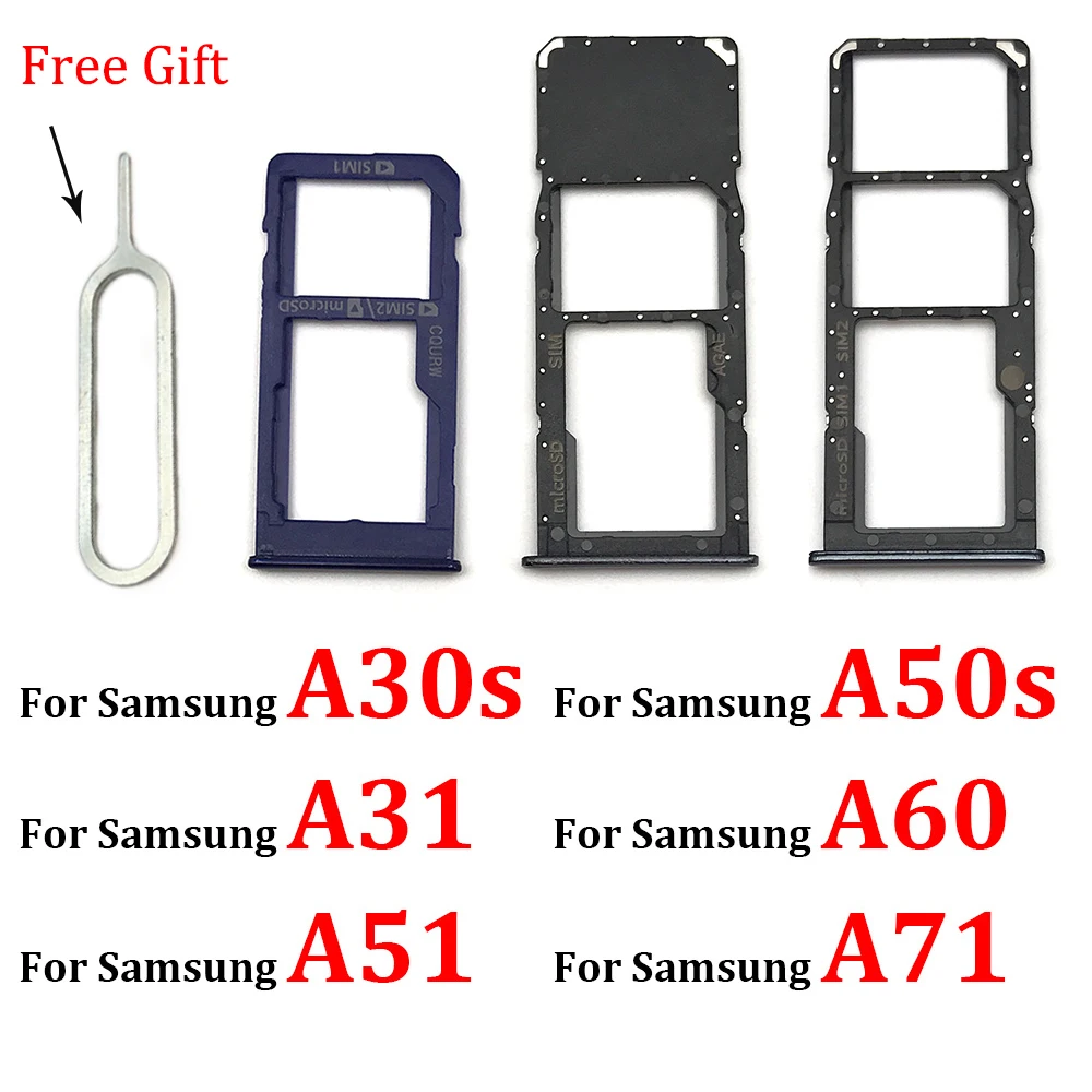 Для Samsung A30S A50S A31 A51 A71 A60 держатель Nano SIM-карты лоток слота адаптер гнездо + штифт |