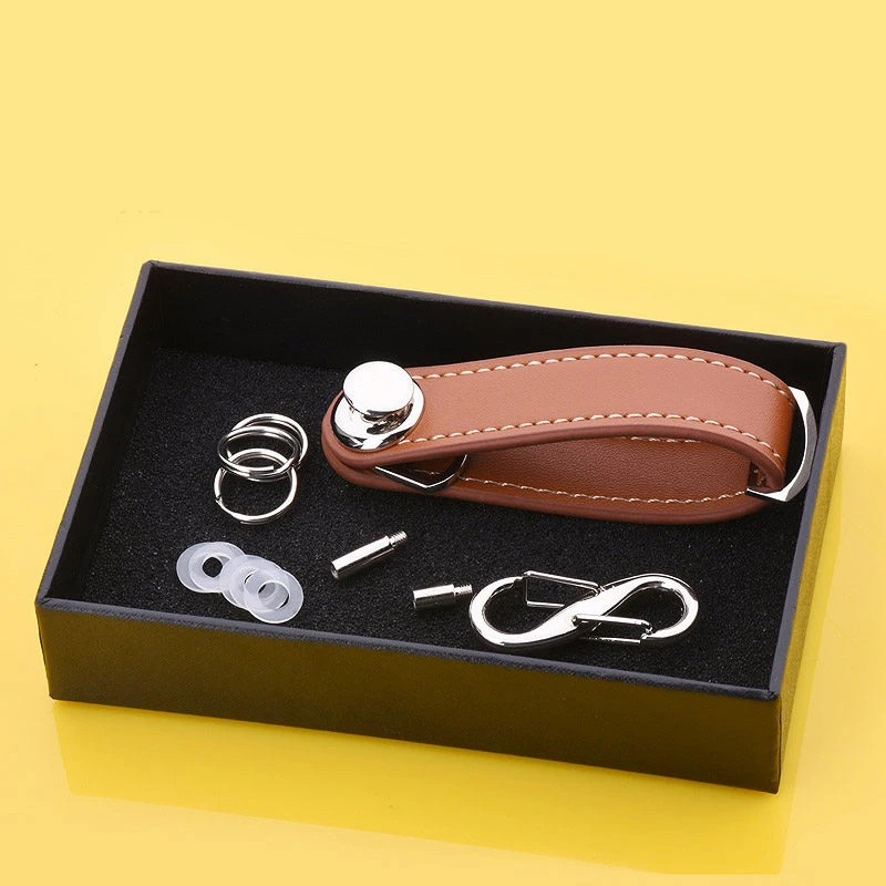 Meiliyizu Leather Key Organizer - Holds Up To 10 Keys, Portable Key Storage Bag With Metal Ring - View #2