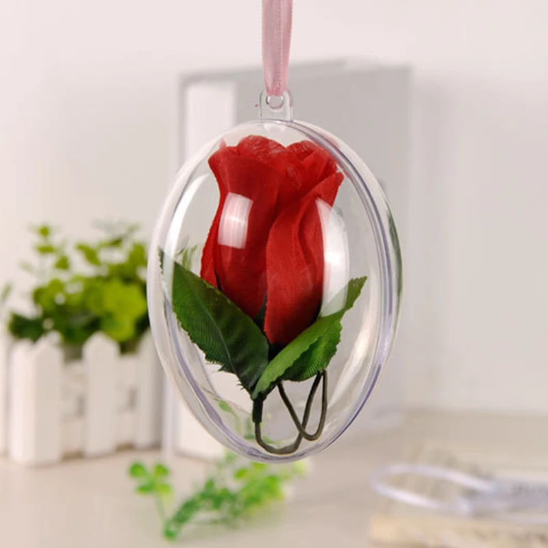

10 Pcs Transparent Plastic Fillable Easter Egg Ball Christmas Wedding Party DIY Decor Easter decoration for children gift