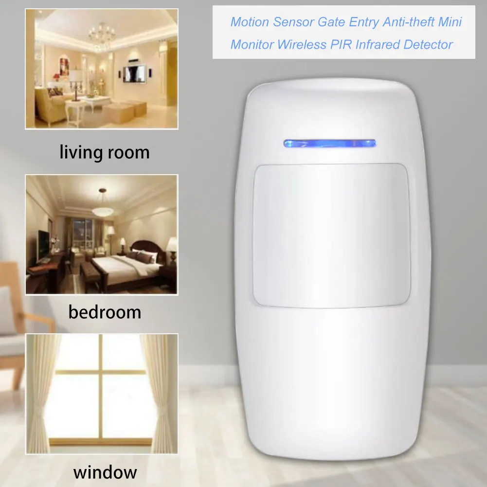 

Home Security Device Mini Motion Sensor Multifunctional Surveillance Practical Wireless PIR Gate Entry Infrared Detector Hotel