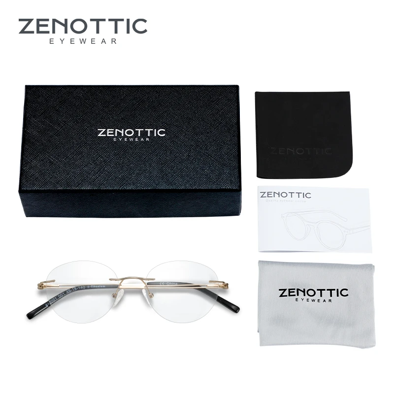 ZENOTTIC титановые очки без оправы по рецепту мужские и женские фотохромные с