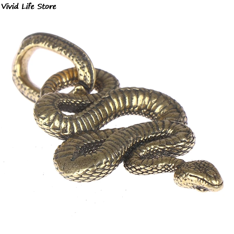 1pc Handmade Brass Metal Snake Shape Key Chain Keychain Fashion Animal Key Ring HandBag Pendant