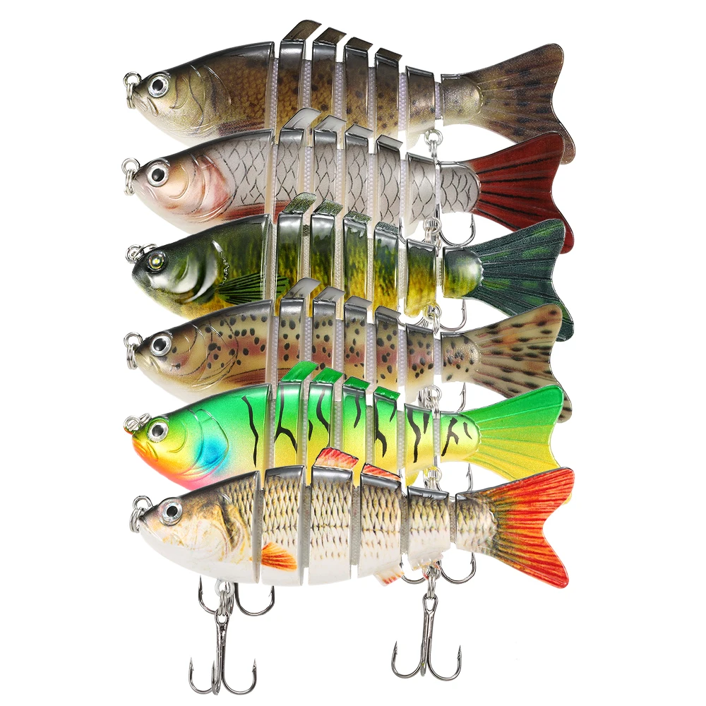 Multi Jointed 3D Fishing Lures Lifelike 7 Segments Hard Crankbaits Lure Swimbait Fish Hook Tackles | Спорт и развлечения