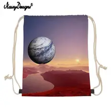 Новая мода галактика Звезда Космос печать для девушек и мужчин женщин мини-рюкзак из парусины сумка на шнуровке обуви сумки для путешествий