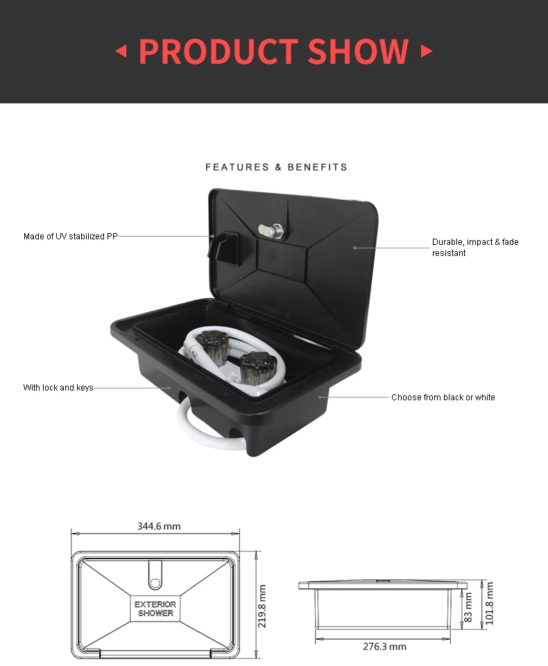RV автомобильный внешний для вечеринки коробка переключатель холодной и горячей воды душевая головка с пластиковым шлангом душ с