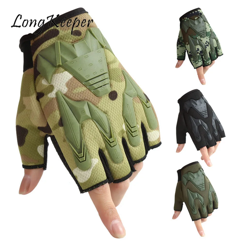 

LongKeeper Half Finger Tactical Gloves Outdoor Sports Military Army Shooting Fingerless Touch Screen Glove Bicycle Combat Gloves