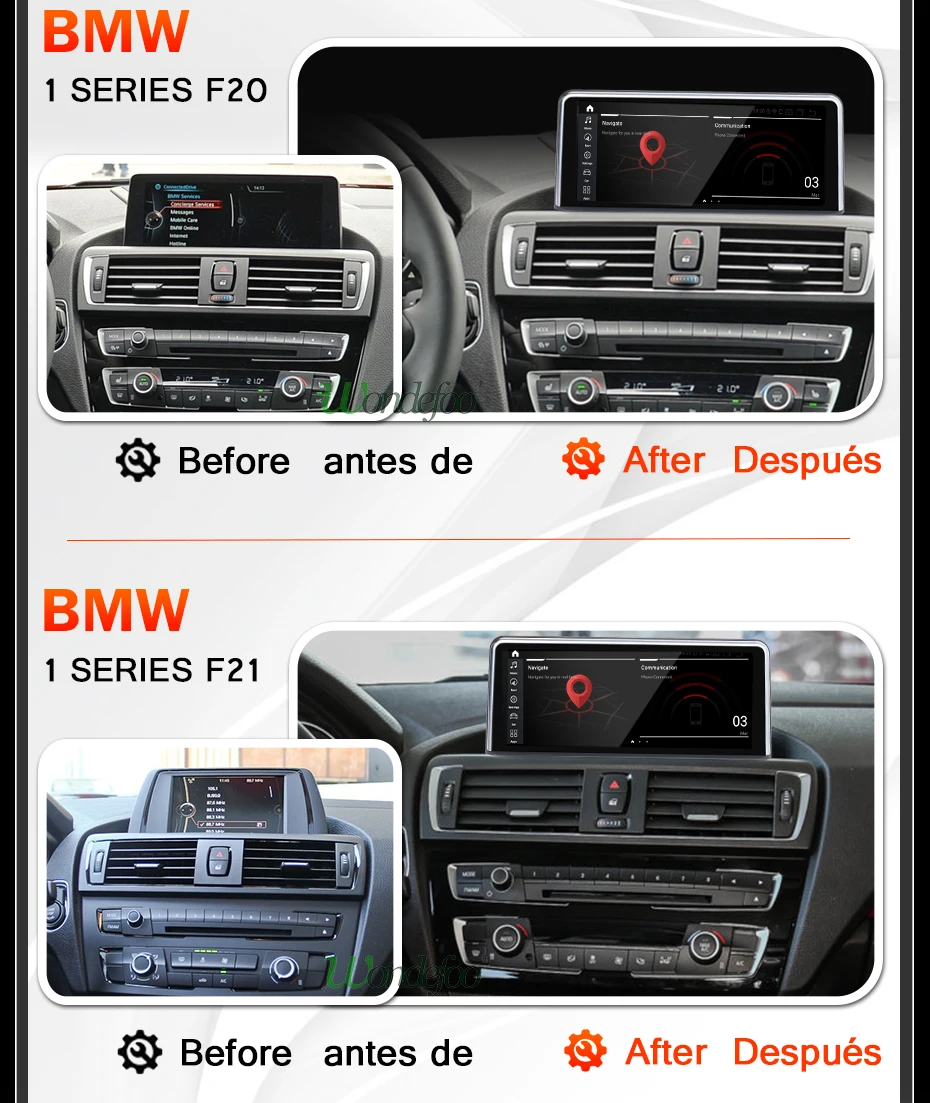 10,25 дюймов Android 9,0 64G 2 DIN gps радио для BMW F30/F31/F34/F20/F21/F32/F33/F36 НБТ система навигации экран без DVD плеера