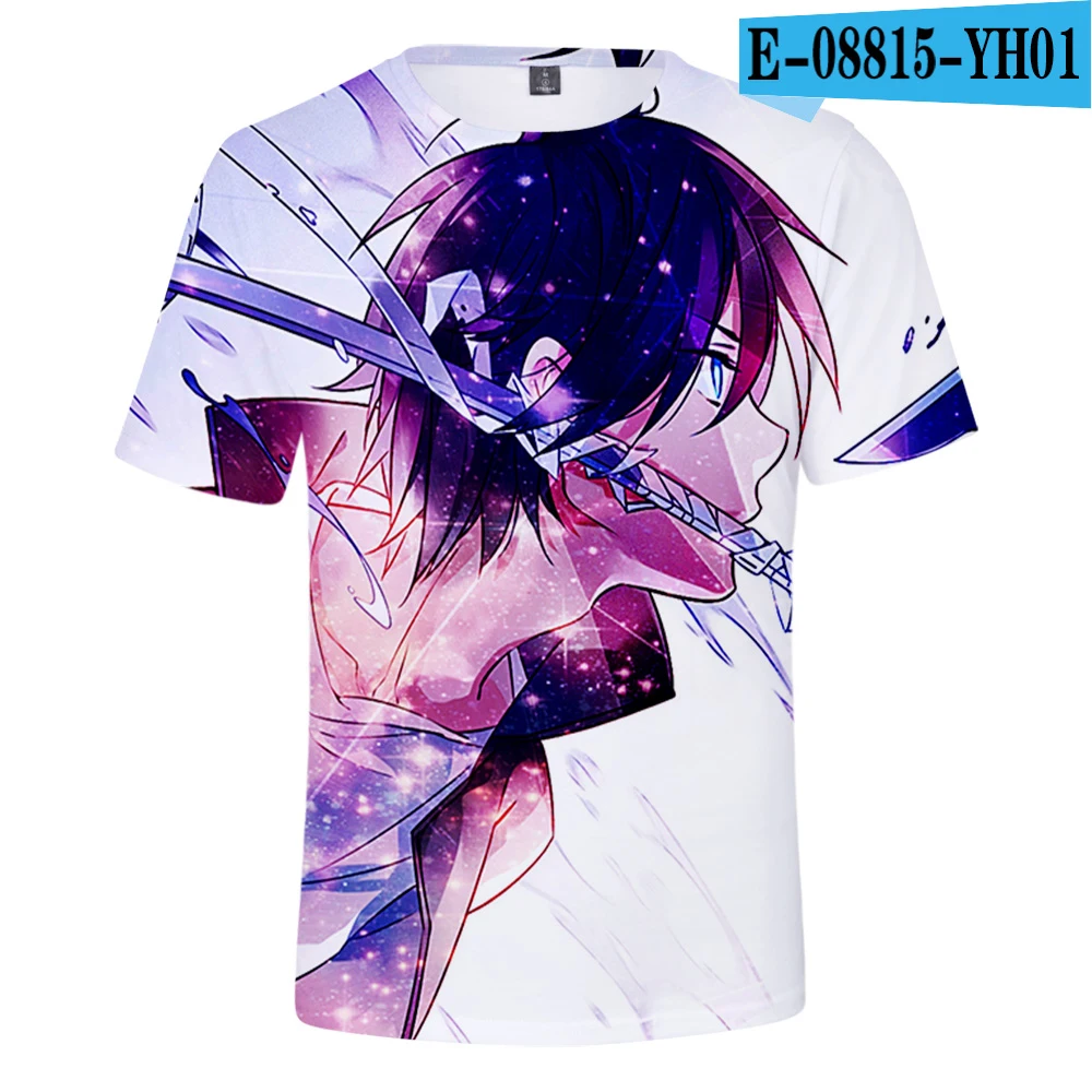 Noragami/Летняя футболка унисекс с короткими рукавами и рисунком; Новинка года; Модная Повседневная футболка с короткими рукавами; популярная Повседневная Базовая футболка - Цвет: 04