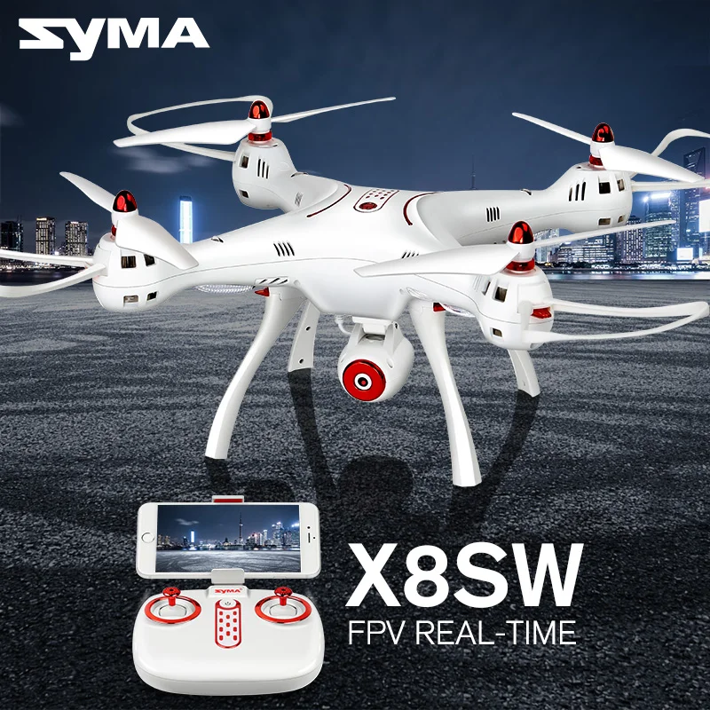Профессиональный SYMA X8SW 2,4G 4CH 6-осевой Радиоуправляемый Дрон с Wi-Fi, Камера FPV в режиме реального времени RC вертолет Квадрокоптер(SYMA X8 апгрейд