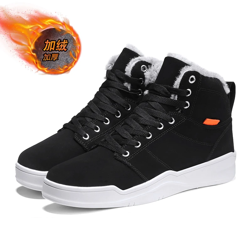 Brand Krasovki Men's Casual Shoes Fashion Man Sneakers Zapatillas Hombre Keep warm Boot Footwears Breathable Winter Shoes - Цвет: Black