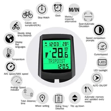 INBIKE Waterproof Bicycle Computer Wireless MTB Bike Cycling Odometer Stopwatch Speedometer Luminous Bike Riding Speedome