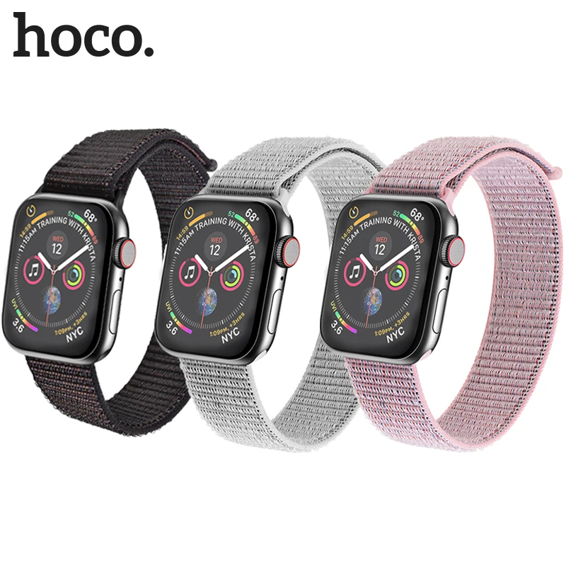 Hoco нейлоновый ремешок для Apple Watch 4 ремешка 44 мм 42 40 38 браслет Pulseira аксессуары часов