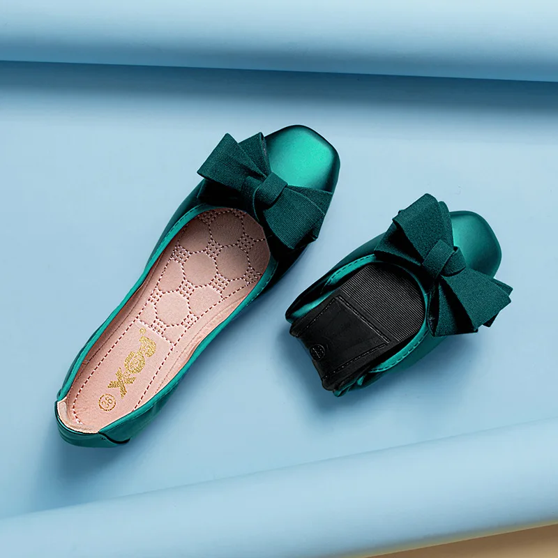 teal ballerina flats
