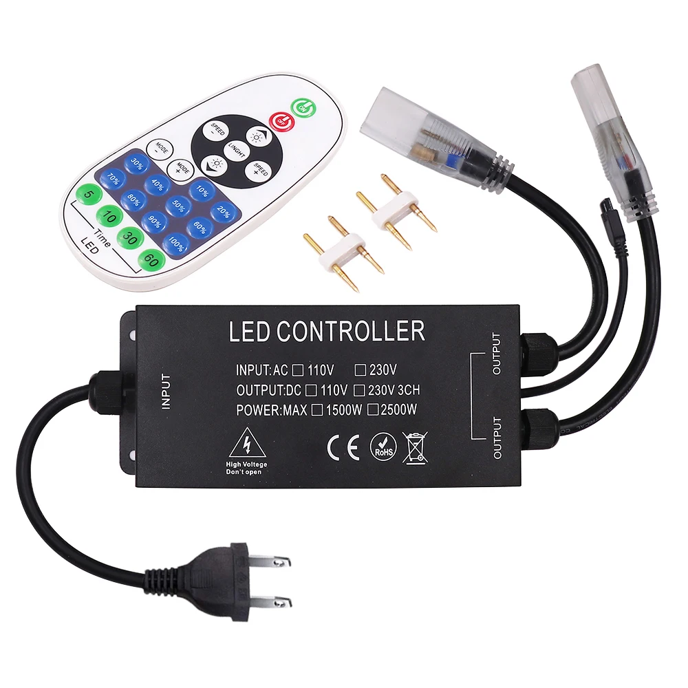 US110V ЕС AU UK 220V led диммер с 23key RF пульт дистанционного управления 1500 Вт 2500 для 5050 2835 RGB