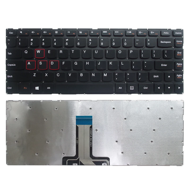 Клавиатура для ноутбука GZEELE US Lenovo Erazer Y40 14ISK черного цвета на английском языке с