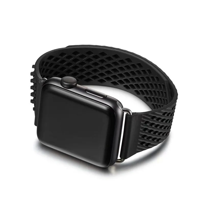 С застежкой и пряжкой петля ремешок для наручных часов Apple Watch 38/42 мм Спорт на открытом воздухе силиконовый для наручных часов iWatch, 5 4 44/40 мм браслет ремешок для наручных часов Apple Watch, версия 1, 2, 3, ремешок