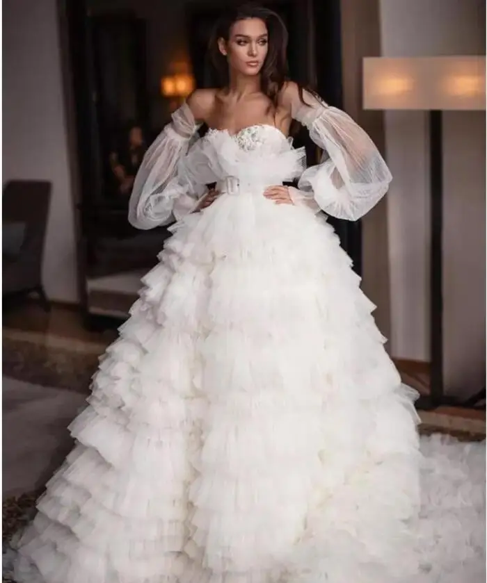 Eslieb на заказ Высокое качество Тюль Свадебные платья Гуанчжоу Китай свадебное платье