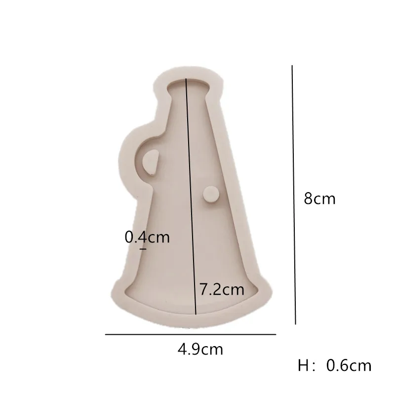 1pcs Shiny Keychains Mold Horn Silicone Mold Cake Decorating Tools Pendant Clay DIY Resin Mould Sugarcraft Chocolate Baking Mold