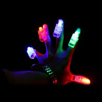 

4Pcs LED Toys Finger Lights Glowing Dazzle Colour Laser Wedding Celebration Party Christmas Festival Emitting Lamps K0Q4