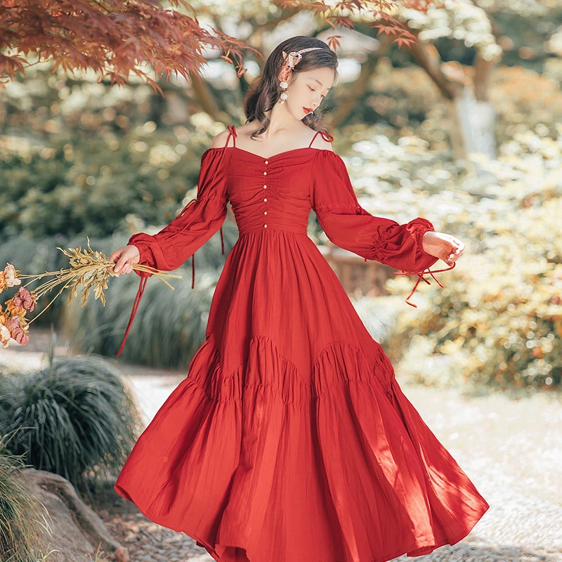 red sundress casual