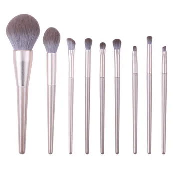 

Frosting Makeup Brushes Set 9pcs Wooden Foundation Cosmetic Eyebrow Eyeshadow Brush Makeup Sets Tools Pinceau Maquillage