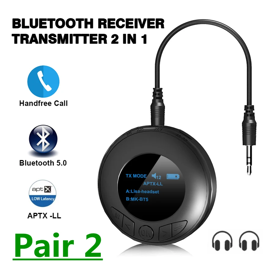 Aptx LL Low Latency Bluetooth 5.0 Audio Receiver Transmitter Mic 3.5mm