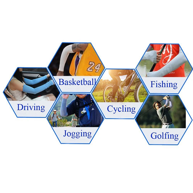 A Pair Of Anti-collision Breathable Quick Dry UV Protection Running Arm Sleeves Silicone Ice Silk Cycling Arm Warmers A Pair Of Anti-collision Breathable Quick Dry UV Protection Running Arm Sleeves Silicone Ice Silk Cycling Arm Warmers