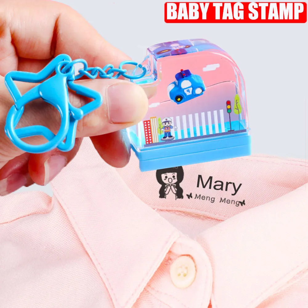 

Custom-made Baby Crystal Name Tag Stamp Seal DIY for student clothes chapter Not Easy To Fade Name Stamp Keychain Sticker