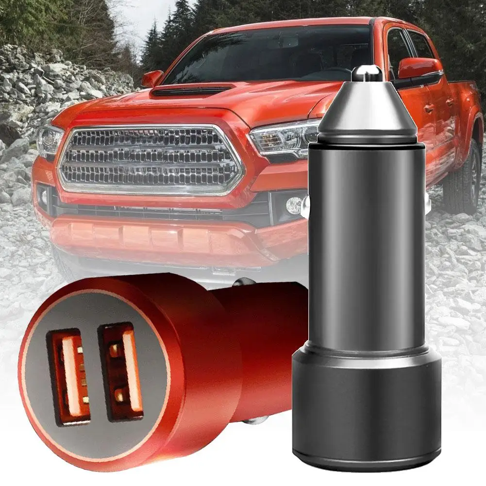 

Mini Metal Dual USB QC3.0 Fast Charging Mobile Phone Car Charger Power Adapter Cell Phone Dual USB Car charger