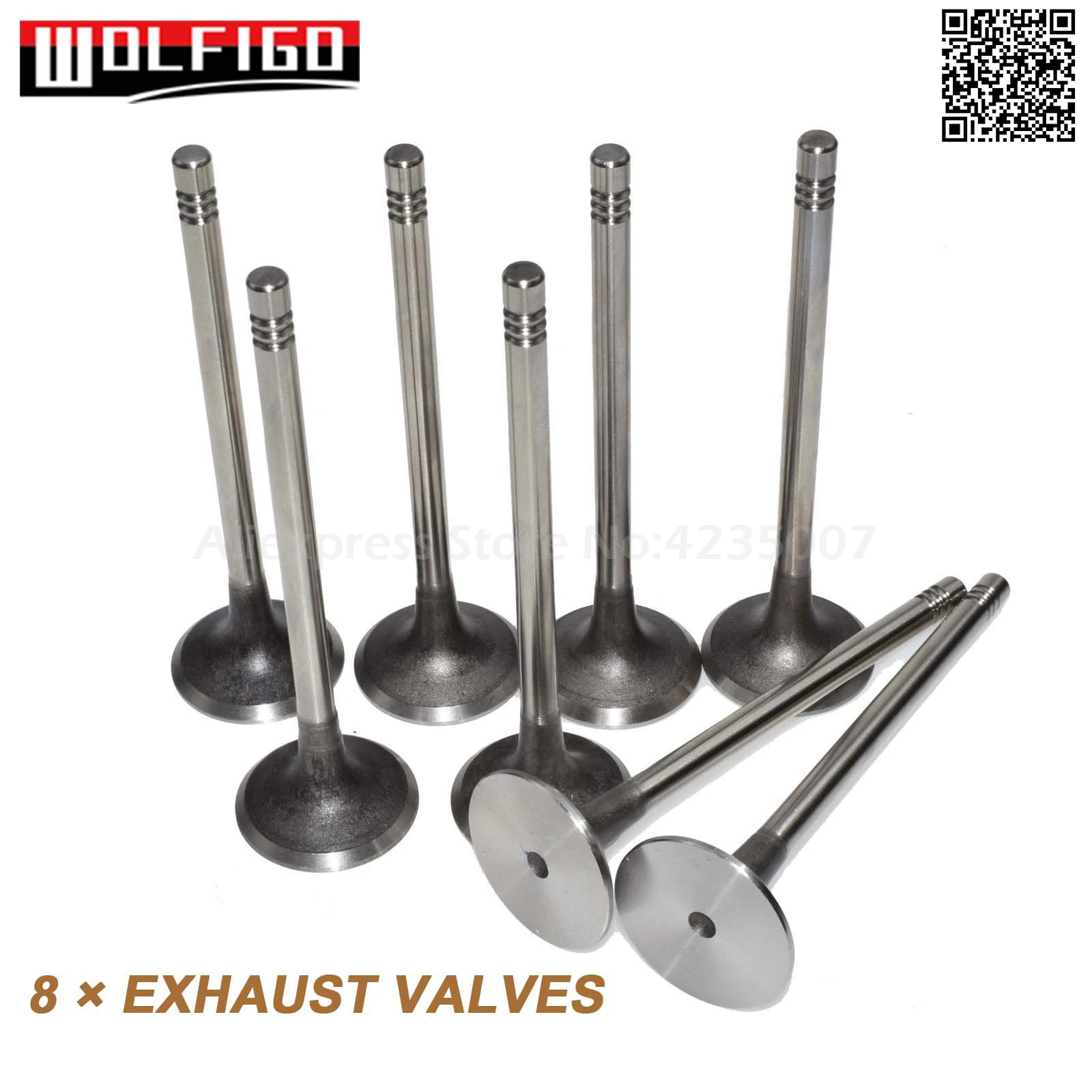Exhaust Valve 8PCS WOLFIGO впускные выхлопные клапаны и 20 шт комплект штока клапана уплотнения для VW Jetta AUDI A4 SEAT SKODA 1,8 Turbo DOHC 058109601,058109611 м - Цвет: Exhaust Valve 8PCS