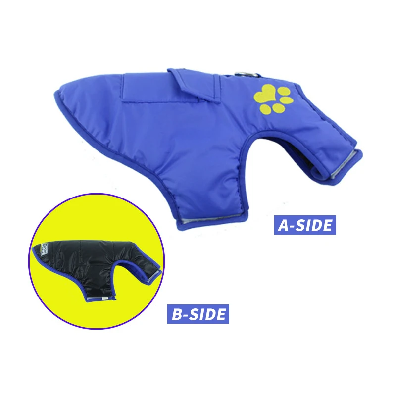 Blue Одежда для собак; Водонепроницаемая Куртка для собак; куртка для больших собак; зимняя одежда; костюм для маленьких и средних и больших собак; Ropa Para Perros - Цвет: Blue