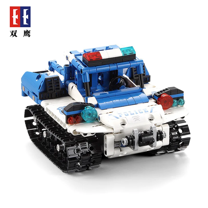 

C51049 Police Series Remote Control Deformation 2 in 1 Building Blocks Set Toys For Children Boys Educational Gifts