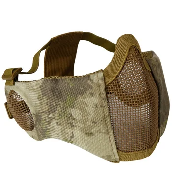 

Foldable Tactical Half Face Protective Mask Mesh Lower Face Mask Ear Protection For Military Paintball Hunting Protective Cover