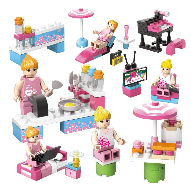

[] Lele Brothers Fashion Girl Gift Box CHILDREN'S Toy Educational Toy Compatible LEGO Building Blocks