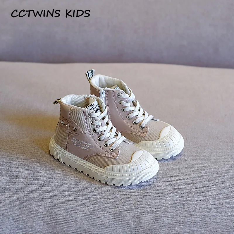 CCTWINS/детская обувь; коллекция года; Сезон Зима; модные детские кроссовки с высоким берцем; Повседневная Теплая обувь для мальчиков; спортивные кроссовки для маленьких девочек; Цвет Черный; FH2643 - Цвет: Thin Khaki
