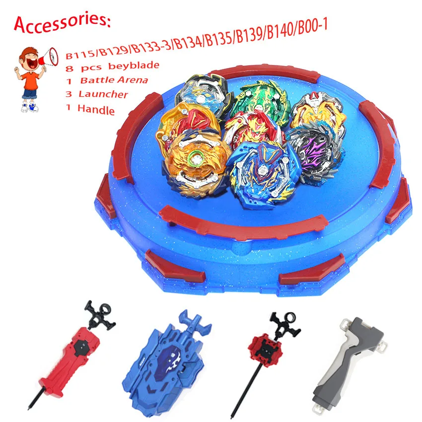 8 psc -4 beyblades Burst Launcher гироскоп Арена диск захватывающий Дуэль спиннинг Топ Launcher beyblades Арена стадион подарок для детей - Цвет: 8 psc -4