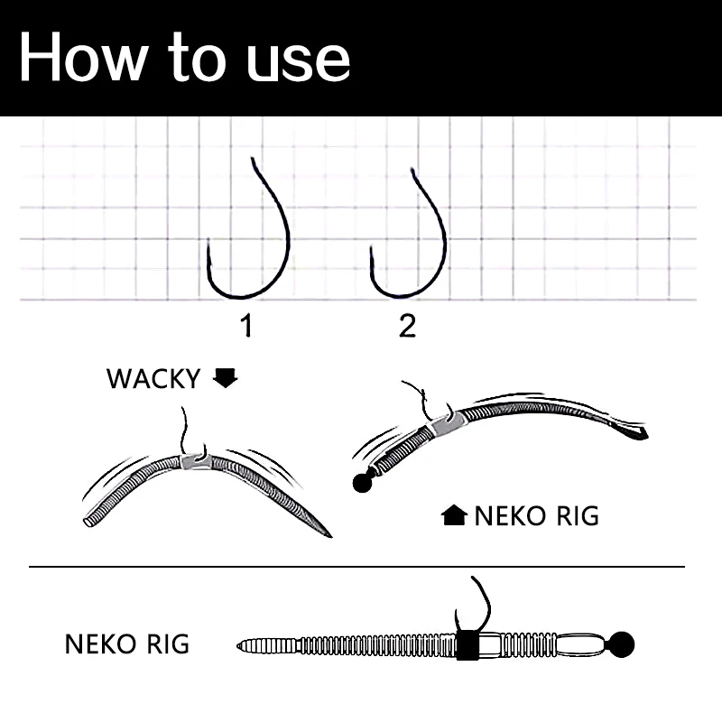 Kit Rigging Wacky Per Pesca - Strumento Per Esche Con 70 O-Ring, Ideale Per Soft Baits - Foto 5