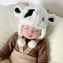 

Baby Hat Autumn and Winter Plush Thick Earmuffs Korean Version of The New 3-12 Months Cute Super Cute Baby Warm Hat 2021