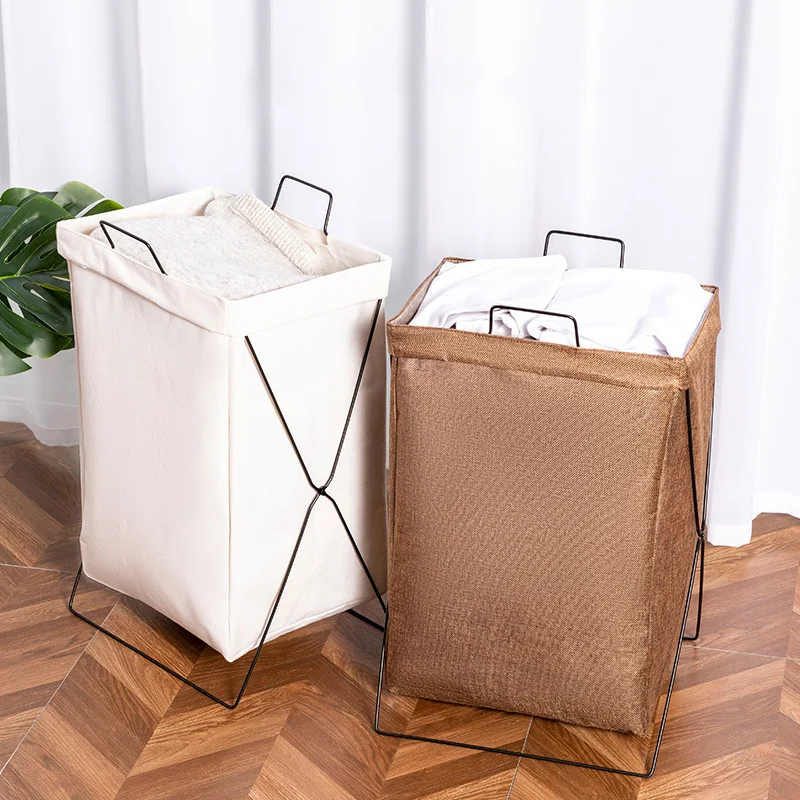 Foldable Laundry Basket Fabric Clothes Storage Bag Home Bathroom Organizer 