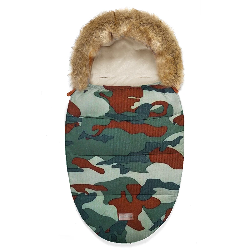 camouflage Теплые спальные мешки для новорожденных, конверт, спальные мешки, зимняя детская коляска для сна, утолщенная теплая прогулочная коляска ножная муфта для инвалидной коляски - Цвет: camouflage