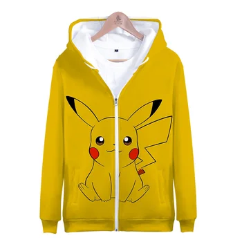 

DLF 2-20Y 2020 Fashion Brand 3D Hoodies Kids Cartoon Pokemon Go Boys Jacket with Zipper Casual Fleece Sweatshirts Girls Coats